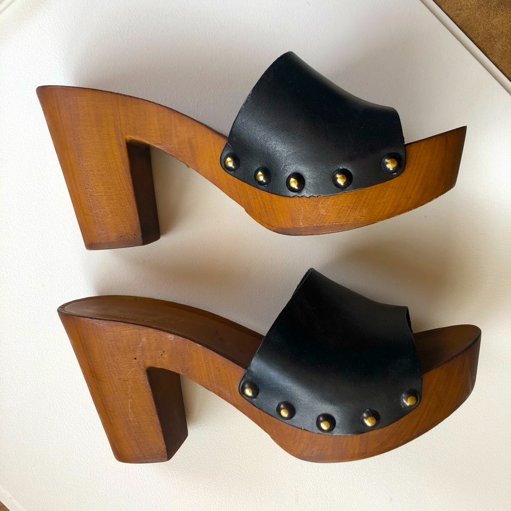 UNBRIDLED BY ARIAT BLACK LEATHER CLOG HEEL SLIDE🖤